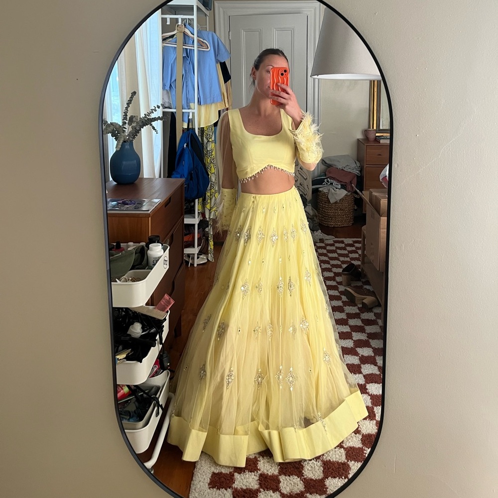 butter yellow lehenga